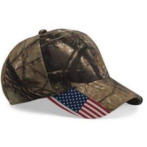 Cap with American Flag on Visor