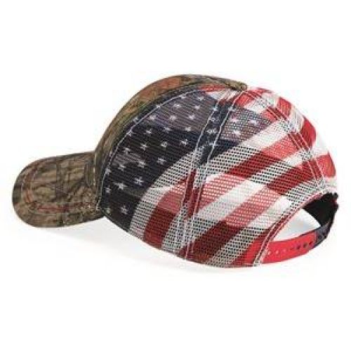 American Flag Mesh Back Camo Cap