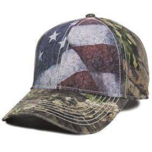 Camo Cap with Flag Sublimated Front Panels