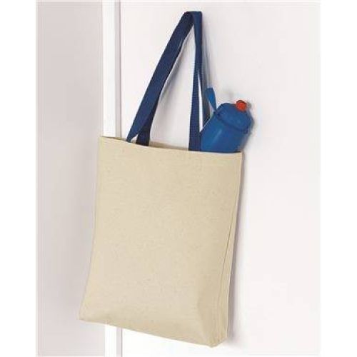 11L Canvas Tote With Color Handles