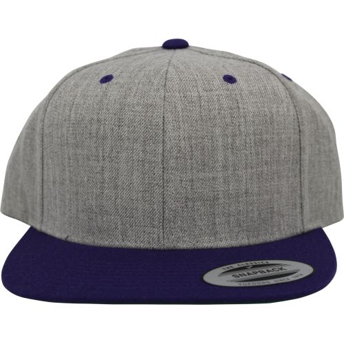 Heathered Adult 6-Panel Structured Flat Visor Classic Two Tone Snapback