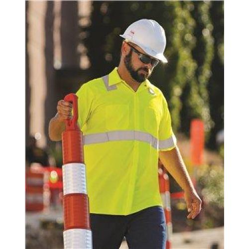 High Visibility Safety Short Sleeve Work Shirt Tall Sizes