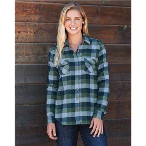 Vintage Women’s Brushed Flannel Long Sleeve Shirt