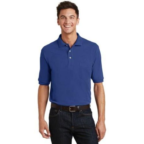 K420P Port Authority Heavyweight Cotton Pique Polo with Pocket