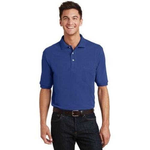 Port Authority Heavyweight Cotton Pique Polo with Pocket