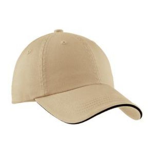 C830 Port Authority Sandwich Bill Cap with Striped Closure