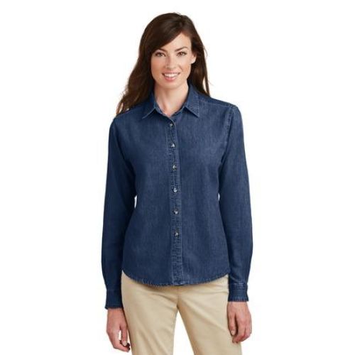 Port & Company - Ladies Long Sleeve Value Denim Shirt