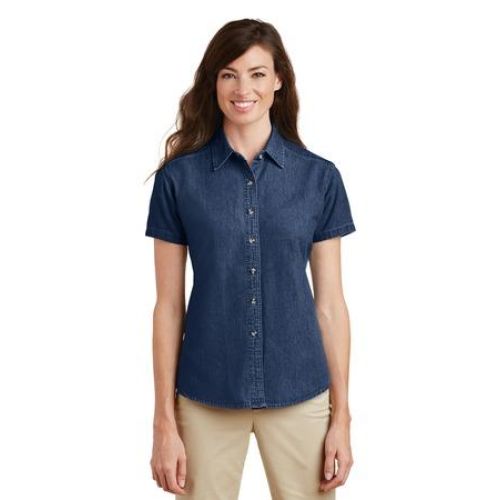 LSP11 Port & Company – Ladies Short Sleeve Value Denim Shirt