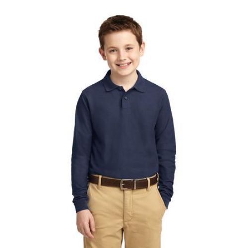 Port Authority Youth Long Sleeve Silk Touch Polo