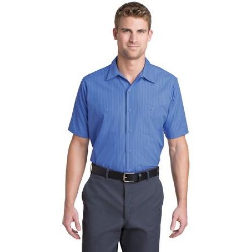 Red Kap – Short Sleeve Striped Industrial Work Shirt