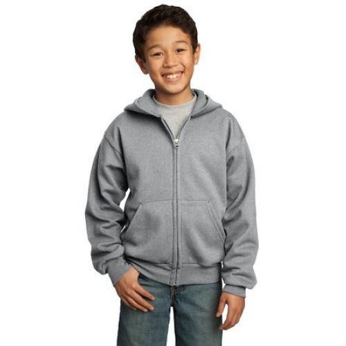 PC90YZH Port & Company – Youth Core Fleece Full-Zip Hooded Sweatshirt
