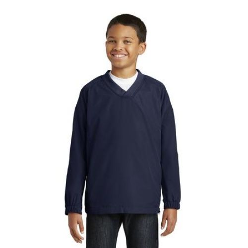 Sport-Tek Youth V-Neck Raglan Wind Shirt