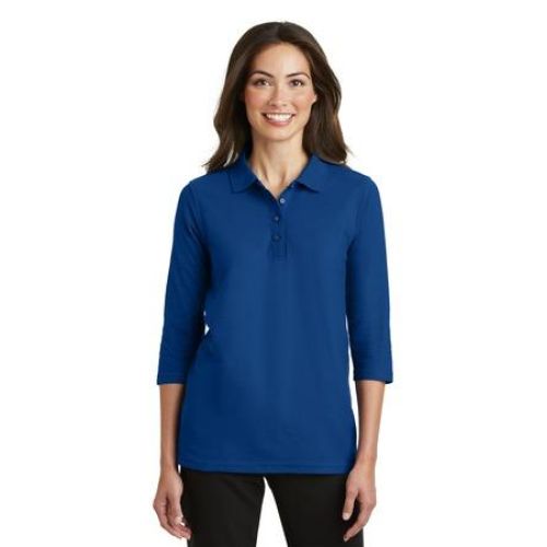L562 Port Authority Ladies Silk Touch 3/4-Sleeve Polo