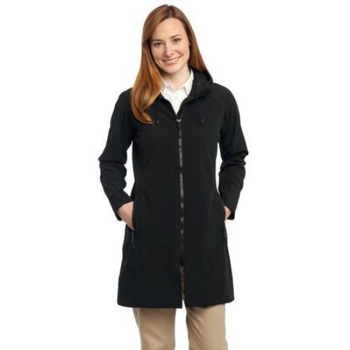Port Authority Ladies Long Textured Hooded Soft Shell Jacket