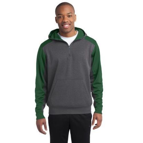 Sport-Tek Tech Fleece Colorblock 1/4-Zip Hooded Sweatshirt