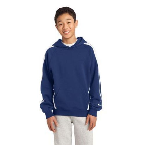 Sport-Tek Youth Sleeve Stripe Pullover Hooded Sweatshirt