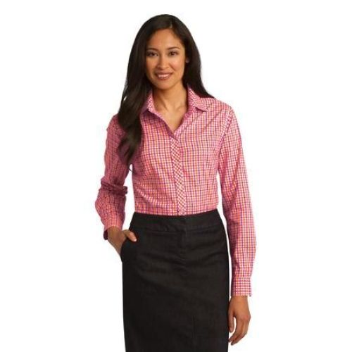 Port Authority Ladies Long Sleeve Gingham Easy Care Shirt