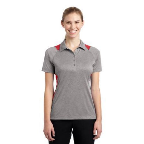 Sport-Tek Ladies Heather Colorblock Contender Polo