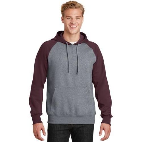 ST267 Sport-Tek Raglan Colorblock Pullover Hooded Sweatshirt