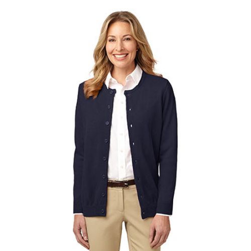 Port Authority Ladies Value Jewel-Neck Cardigan Sweater