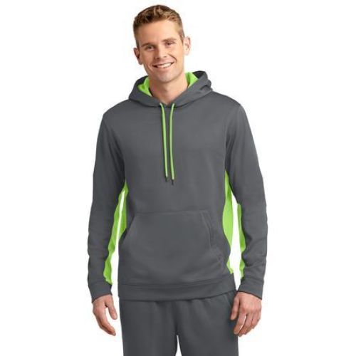 ST235 Sport-Tek Sport-Wick Fleece Colorblock Hooded Pullover