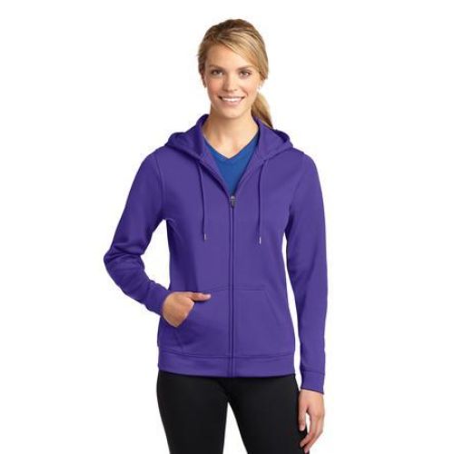 Sport-Tek Ladies Sport-Wick Fleece Full-Zip Hooded Jacket