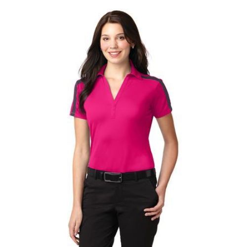 Port Authority Ladies Silk Touch Performance Colorblock Stripe Polo