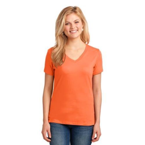 LPC54V Port & Company Ladies Core Cotton V-Neck Tee