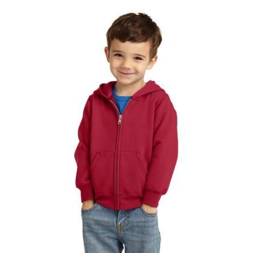 CAR78TZH Port & Company Toddler Core Fleece Full-Zip Hooded Sweatshirt