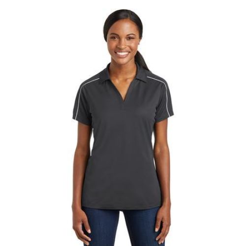 Sport-Tek Ladies Micropique Sport-Wick Piped Polo