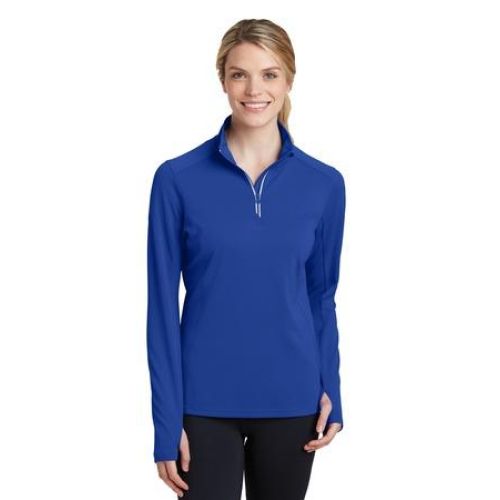 Sport-Tek Ladies Sport-Wick Textured 1/4-Zip Pullover