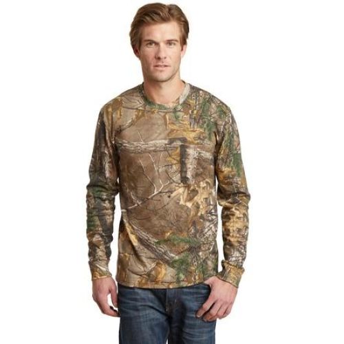 Russell Outdoors Realtree Long Sleeve Explorer 100% Cotton T-Shirt with Pocket