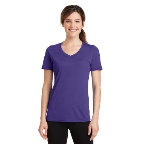 LPC381V Port & Company Ladies Performance Blend V-Neck Tee