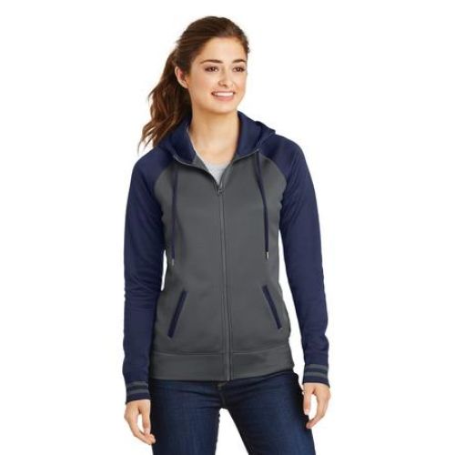 Sport-Tek Ladies Sport-Wick Varsity Fleece Full-Zip Hooded Jacket