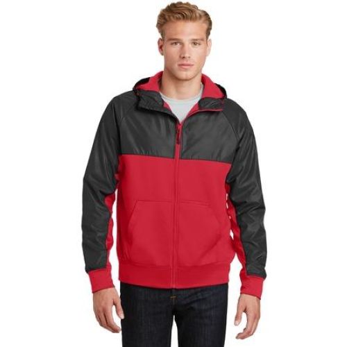 Sport-Tek Embossed Hybrid Full-Zip Hooded Jacket