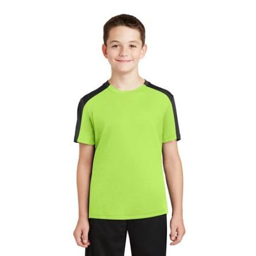 Sport-Tek Youth PosiCharge Competitor Sleeve-Blocked Tee