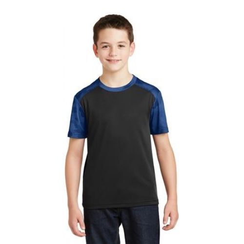 Sport-Tek Youth CamoHex Colorblock Tee