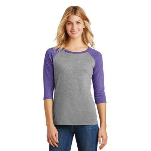 DM136L District Women’s Perfect Tri 3/4-Sleeve Raglan