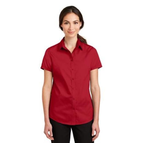 L664 Port Authority Ladies Short Sleeve SuperPro Twill Shirt