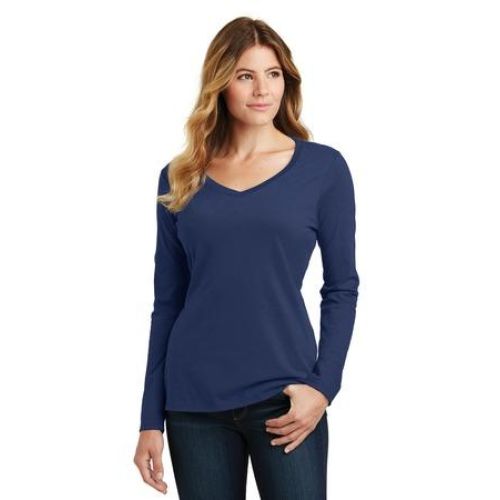 LPC450VLS Port & Company Ladies Long Sleeve Fan Favorite V-Neck Tee