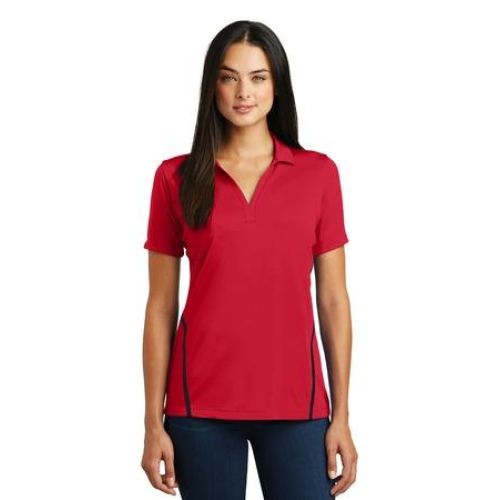 LST620 Sport-Tek Ladies Contrast PosiCharge Tough Polo