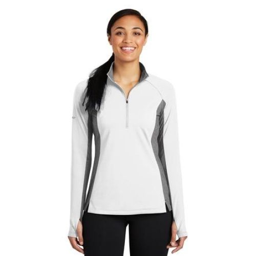 Sport-Tek Ladies Sport-Wick Stretch Contrast 1/2-Zip Pullover