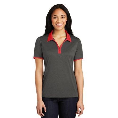 Sport-Tek Ladies Heather Contender Contrast Polo