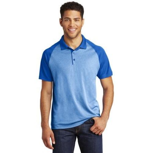 Sport-Tek PosiCharge RacerMesh Raglan Heather Block Polo