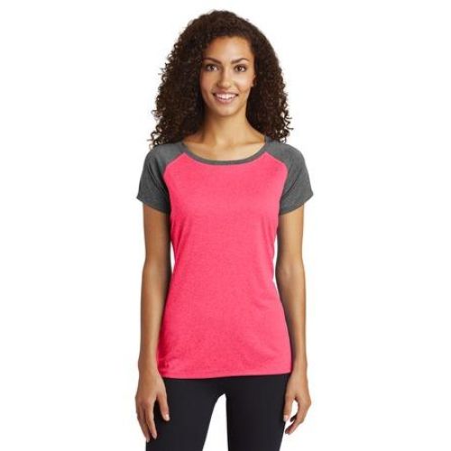 Sport-Tek Ladies Heather-On-Heather Contender Scoop Neck Tee