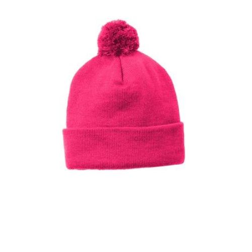 Solid Pom Pom Beanie