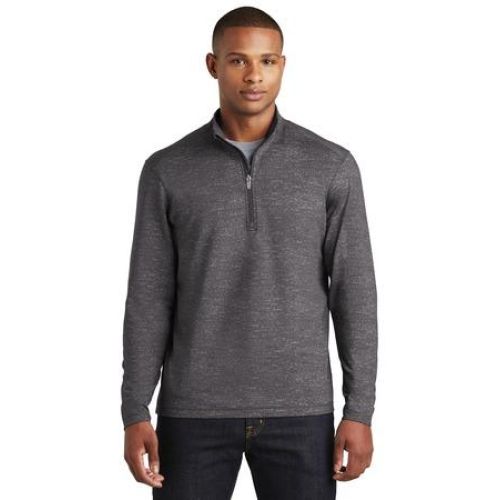 ST855 Sport-Tek Sport-Wick Stretch Reflective Heather 1/2-Zip Pullover