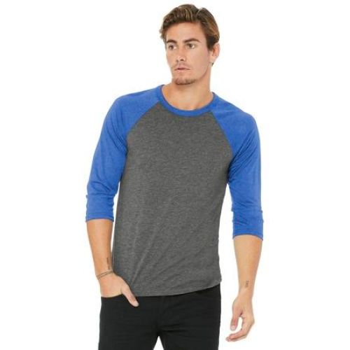 BELLA+CANVAS Unisex 3/4-Sleeve Baseball Tee