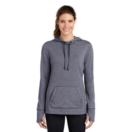 Sport-Tek Ladies PosiCharge Tri-Blend Wicking Fleece Hooded Pullover