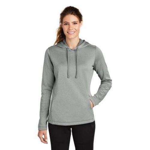 Sport-Tek Ladies PosiCharge Sport-Wick Heather Fleece Hooded Pullover